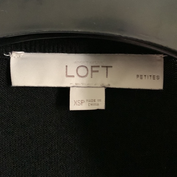 LOFT Black Ruffle Trim Cardigan PXS - Picture 4 of 8